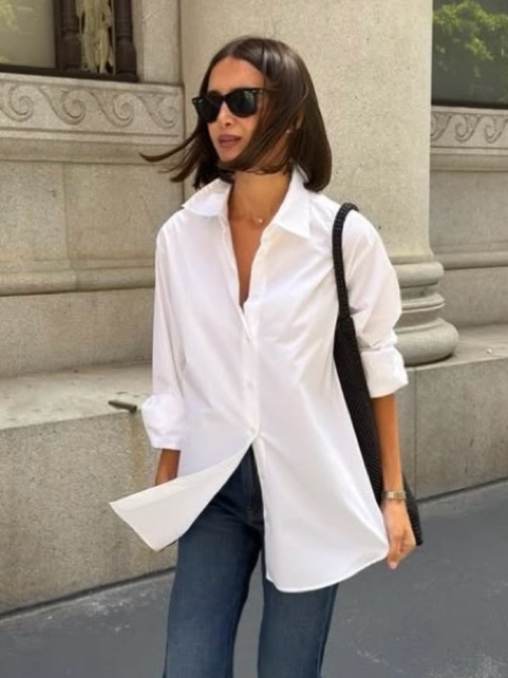 CHICOS β’ The Perfect NO IRON White Oversized Button-Up Button Down Shirt - Picture 9 of 11